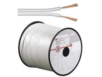 [H29710] Højttalerledning - 2x0,75mm² OFC, Hvid (metervare)
