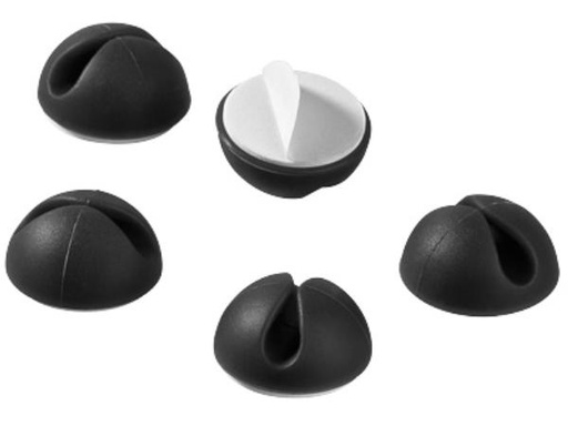 [H32685] Fleksible kabelholder - Selvklæbende, Sort (5 stk.)