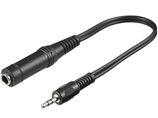 [H32612] Audiokabel - 3,5mm st. JACK han - 6,35mm st. JACK hun (0,2m)