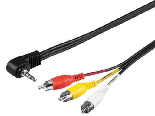 [H28723] A/V kabel - 3,5mm 4 pol JACK han til 3 x RCA han (1,5m)