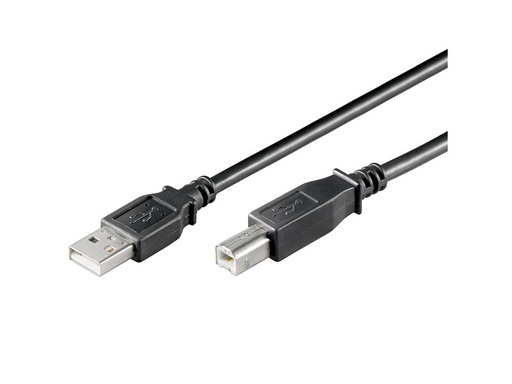[H28709] USB 2.0 kabel - A han til B han, Sort, HQ (3m)