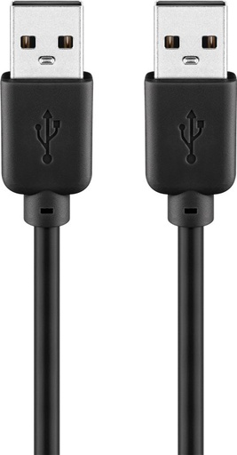 [H12783] USB 2.0 kabel - A han til A han, Sort (3m)