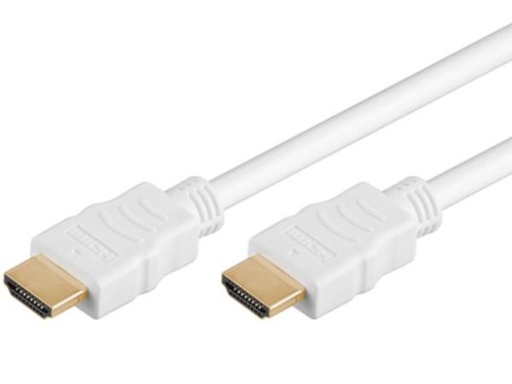 [H14989] HighSpeed HDMI 1.4 kabel - 2 x HDMI han m.E, Hvid (1m)