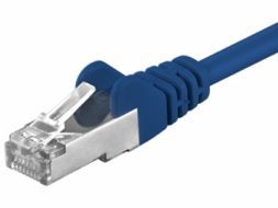 [H11542] FTP netværkskabel - Skærmet CAT5e, 2xRJ45, BLÅ (0,5m)