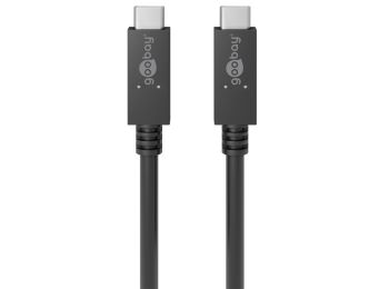 [H58502] USB 3.2 PD kabel - 2 x USB-C han, 5A 100W 20V, Sort (1m)