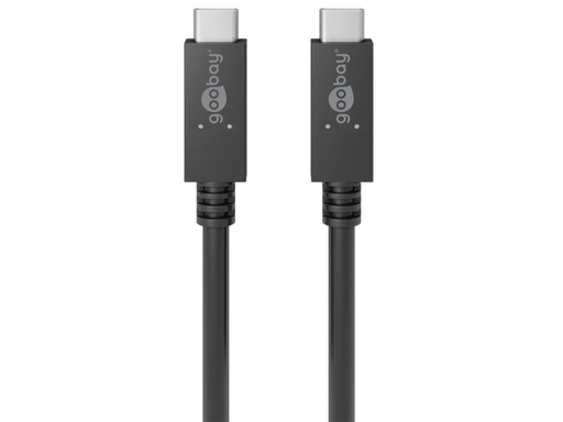 [H57936] USB 3.2 PD kabel - 2 x USB-C, 5A / 100W / 20V, Sort (0,5m)