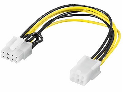 [H25223] Intern PC PCI Express kabel - 8P han til 6P hun (0,2m)