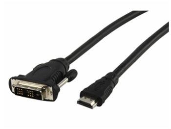 [H24381] DVI/HDMI kabel - DVI-D(18+1) han > HDMI han, Sort (1m)