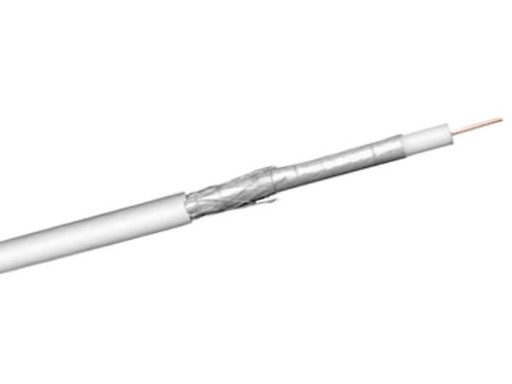 [H23527] COAX antennekabel - 75ohm 2 skærm CCS Hvid Ø7mm (metervare)