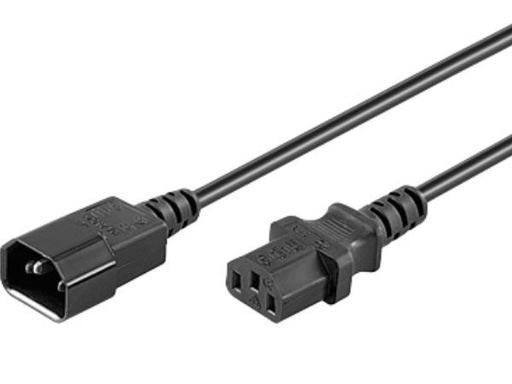 [H23374] Strømkabel - C14 til C13, 3x0,75mm², 10A, Sort (3m)