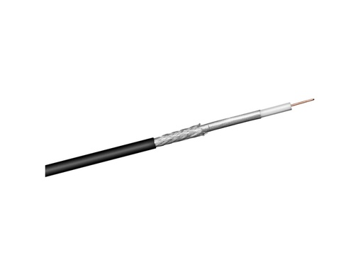 [H10212] COAX kabel - RG6 udendørs, 2 x skærm, CCS, Sort (metervare)