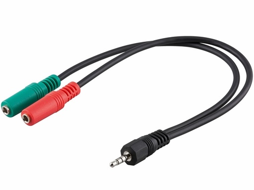[H17889] Hovedtelefonkabel - 4P 3,5mm JACK han - 2 x 3,5mm JACK hun