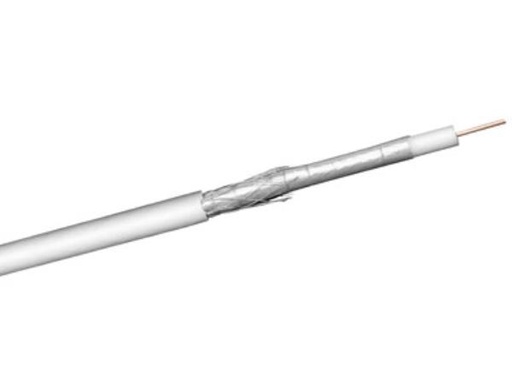 [H25085] COAX antennekabel - 75ohm 2 skærm CU Hvid Ø7mm (metervare)