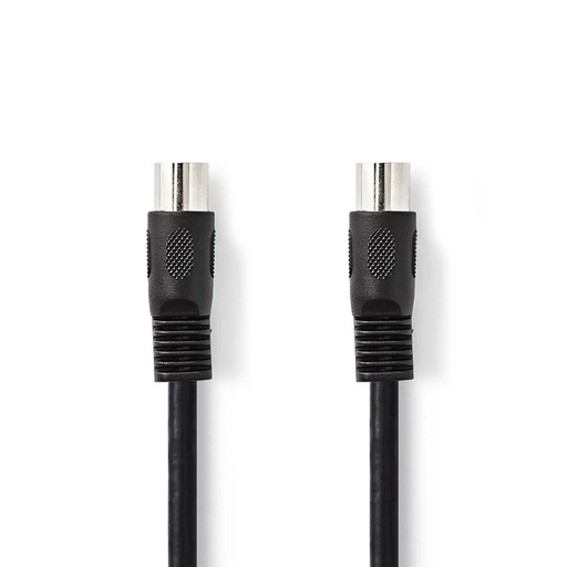 [H11097] Midi audiokabel - 2 x 5 pol 180° DIN han, Sort (2m)