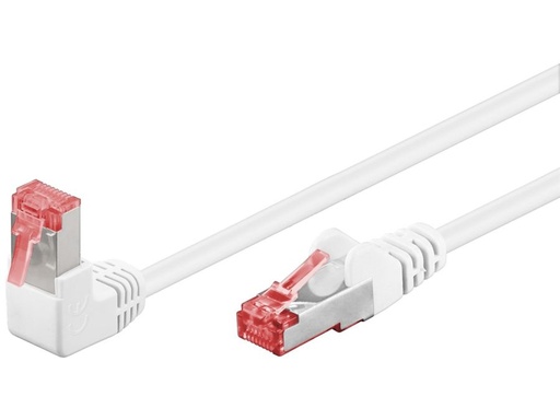 [H57547] S/FTP netværkskabel - CAT6 PIMF, 90° vinklet, Hvid (5m)