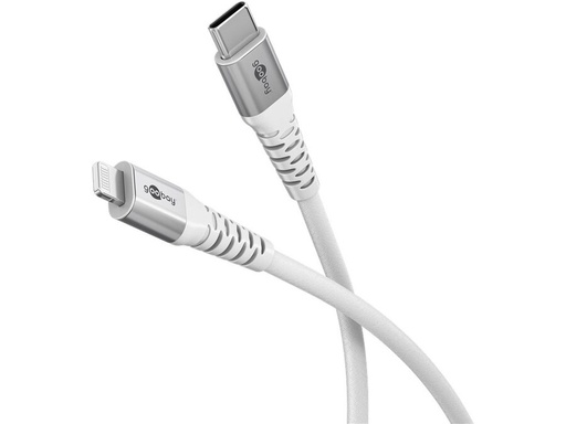 [H64816] USB-C til Lightning Supersoft PD Tekstilkabel, 3A, Hvid (1m)