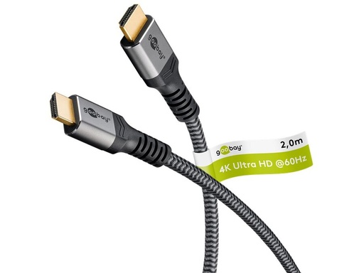 [H63707] High Speed HDMI™ Tekstilkabel m. Ethernet, 4K/60Hz (1m)