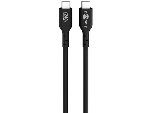 [H63313] USB 2.0 kabel - USB-C han til USB-C han 5A (240W) Sort (1m)