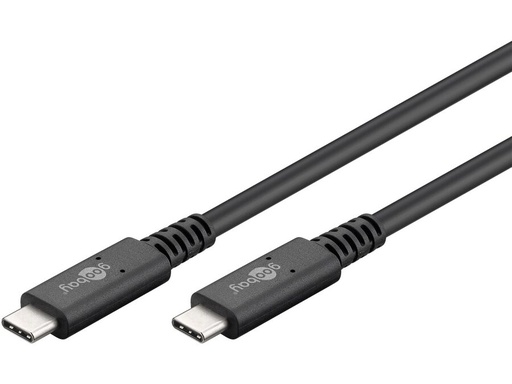 [H63314] USB 4.0 Gen 3x2 kabel - 2xUSB-C han 5A (240W) Sort (0,7m)