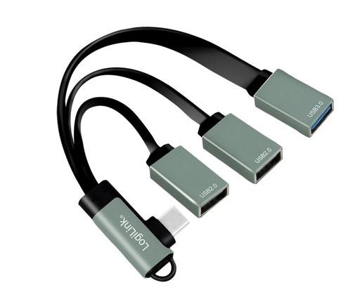 [H56665] Vinklet USB-C hub - 2 x USB2.0, 1 x USB3.0, 480/5Gbps
