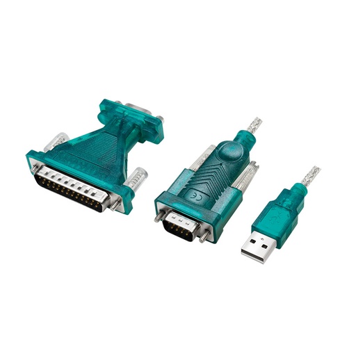 [H61939] USB 2.0 til DB9 + DB25 RS232 konverter, Win11 (1,3m)