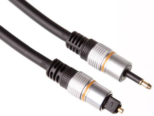 [H38630] Optisk kabel - TOSLINK han til 3,5mm mini TOSLINK han (1,5m)
