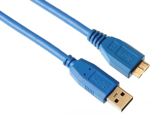 [H38829] USB 3.0 kabel - A han til micro B han, Blå (2,5m)