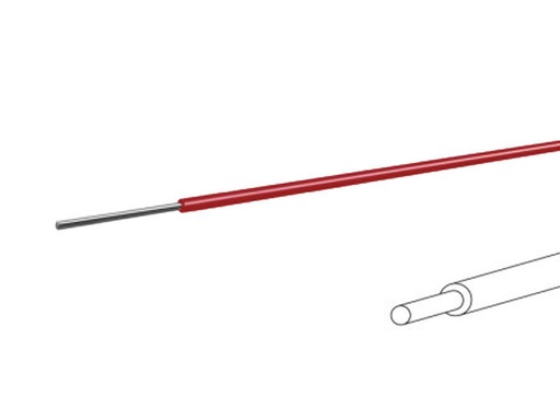 [H11730] Monteringsledning - 0,2mm² massiv fortinnet CU, Rød (100m)