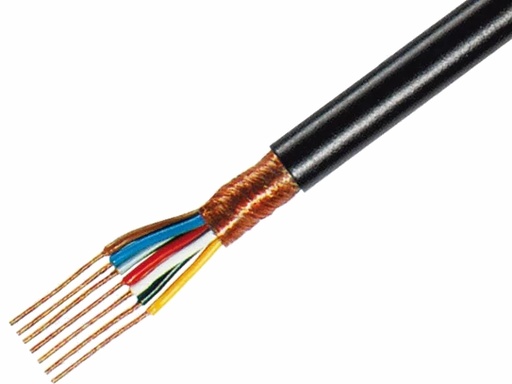 [H61852] Audiokabel - 7 x 0,25mm², Ø6,3mm Sort (metervare)