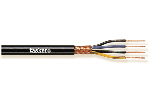 [H62430] Multikabel, skærmet - 4x0,75mm² trådet Sort (metervare)