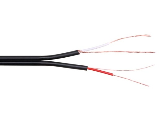 [H11662] Phonokabel - 2 x 0,14mm² OFC, skærmet twin, Sort (metervare)