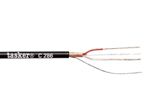 [H29040] Mikrofonledning - 2 x 0,22mm² CU, Ø3,8mm Sort (metervare)