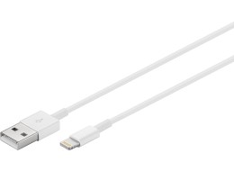 [H48707] USB 2.0 kabel - A han til 8P Lightning han, Hvid (1m)