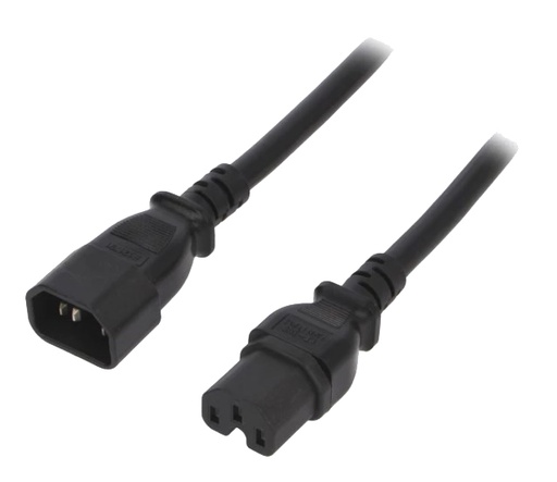 [H62007] Strømkabel - C14 til C15, 3x2mm², 15A, Sort (1,8m)