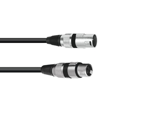 [H42808] XLR kabel - 3P XLR han til 3P XLR hun, Sort (5m)