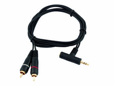 [H32844] Audiokabel - 3,5mm st. JACK han/hun > 2 x Phono han (1,5m)
