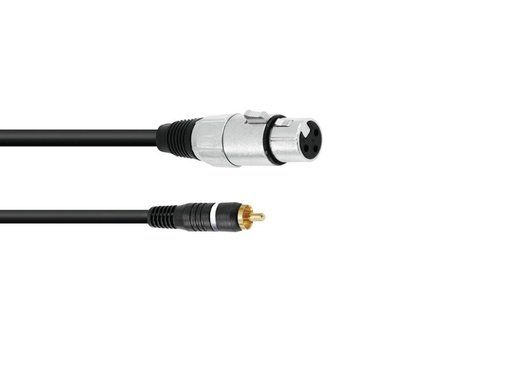 [H35072] XLR adapterkabel - XLR hun til RCA(Phono) han, Sort (2m)