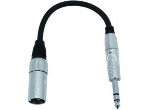 [H25890] Adapterkabel - 3P XLR han > 6,35mm stereo JACK han (0,2m)