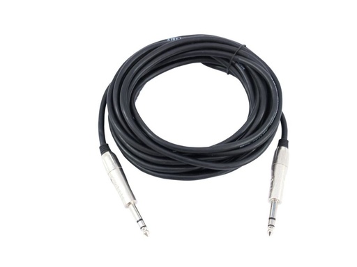 [H25842] Prof. audiokabel - 2 x 6,35mm stereo JACK han, Sort (6m)