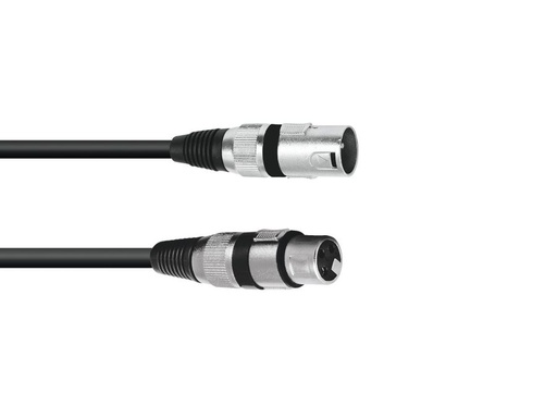 [H28152] XLR kabel - 3P XLR han til 3P XLR hun, Sort (1m)