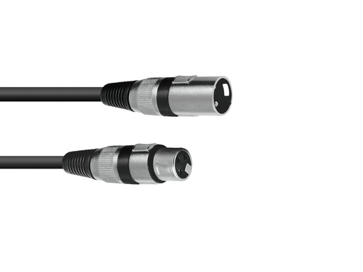 [H28153] XLR kabel - 3P XLR han til 3P XLR hun, Sort (3m)