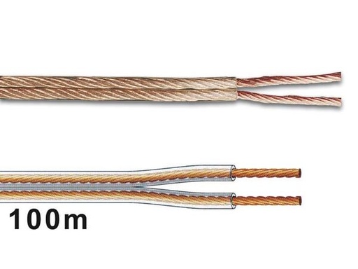 [H11658] Højttalerledning, prof. - 2x2,5mm², Transparent (metervare)