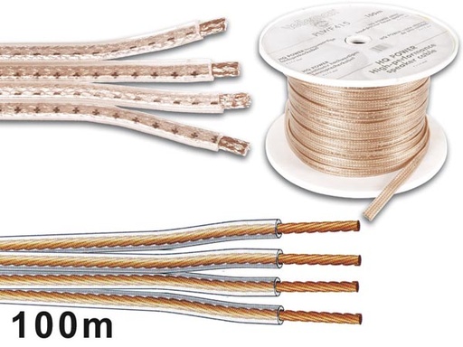 [H11661] Højttalerledning - 4x1,5mm², Transparent (metervare)