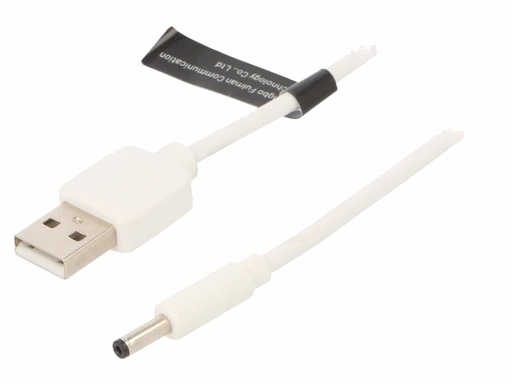 [H63631] DC kabel - 3,5/1,35mm DC han til USB A han, Hvid (1m)