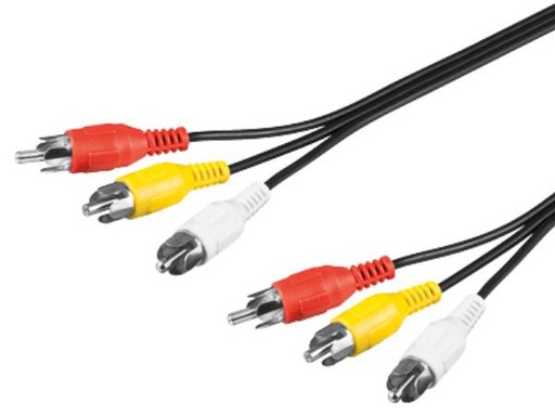 [H32602] A/V kabel - 3 x RCA han til 3 x RCA han (3m)