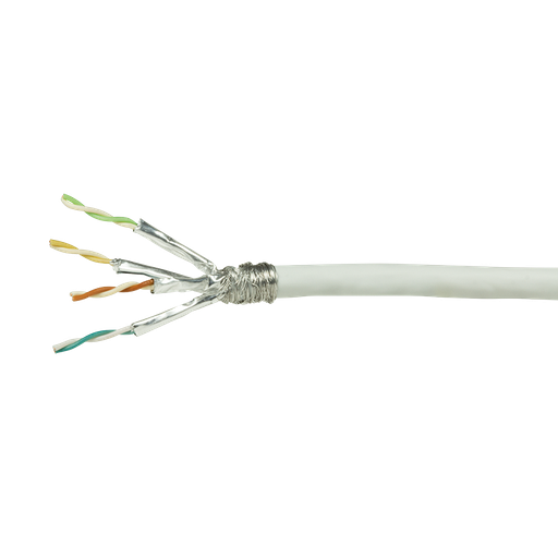 [H32637] S/FTP netværkskabel - CAT7 PiMF, massiv CU, Hvid (305m)