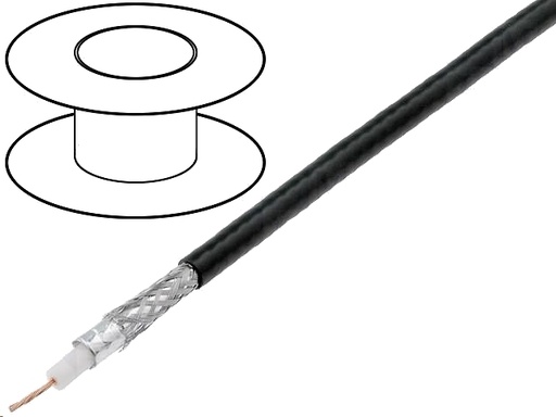 [H34532] COAX kabel - H155, 50ohm, CU, Ø5,4mm, Sort (metervare)