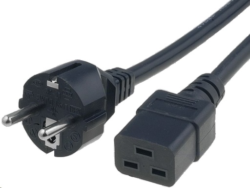 [H33929] PDU/UPS strømkabel - CEE7/7 han til C19 hun (2m)