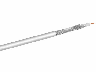 [H37571] COAX antennekabel - 75ohm 4 skærm CCS Hvid Ø7mm (metervare)