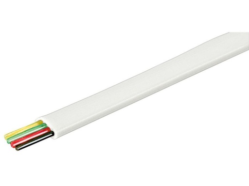 [H11676] Telefonledning - 4 x 0,08mm² FK4 CU trådet, Hvid (metervare)